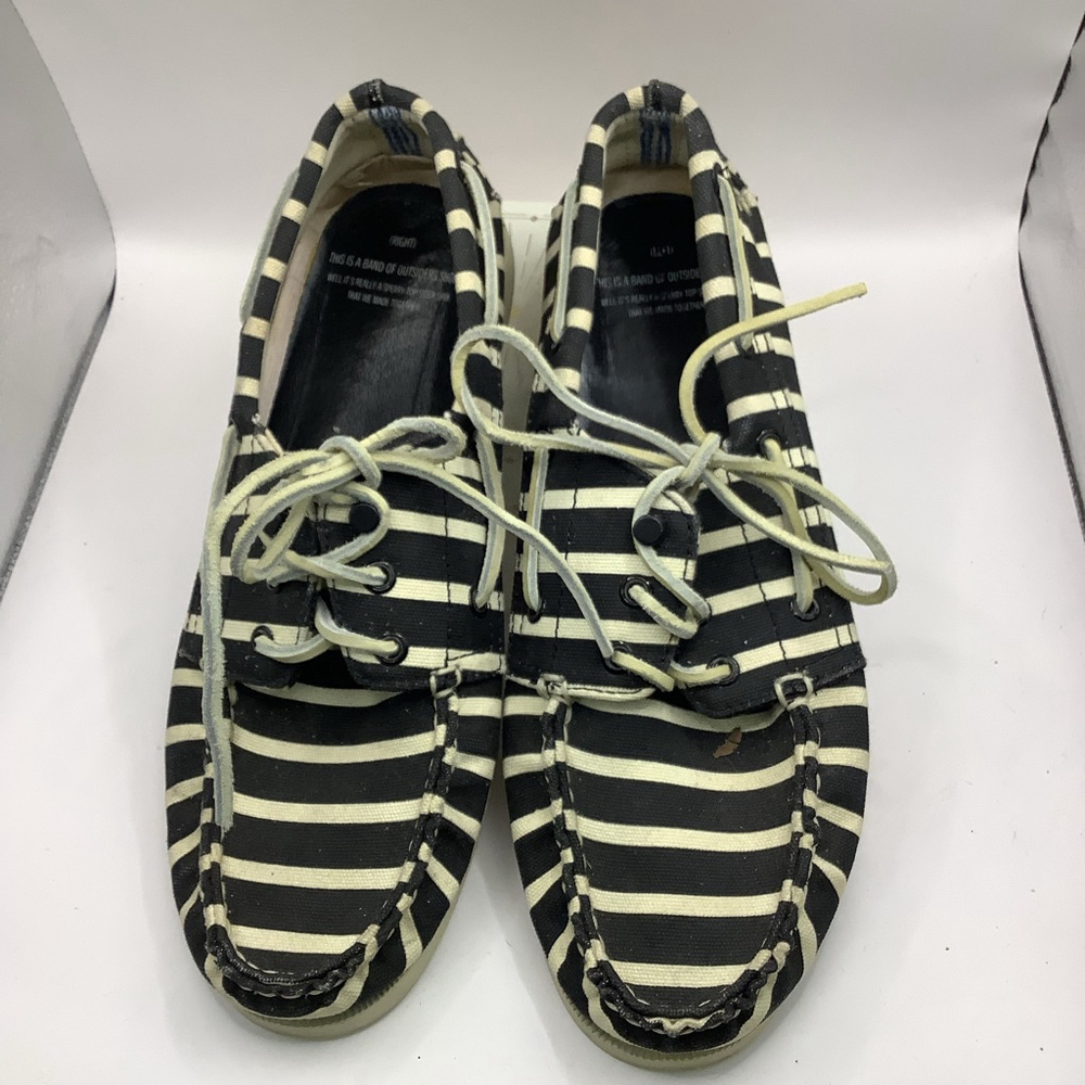 Men's Sperry Top-Sider Boat Shoes Size 10 Black White Striped